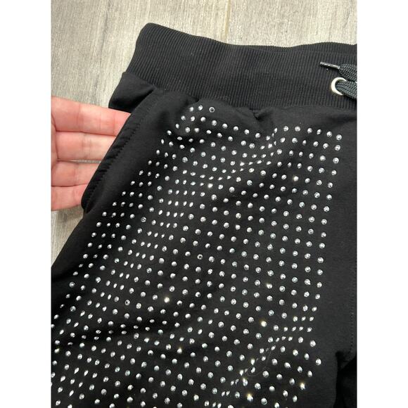 Alexander Wang Womens Jogger Pants High Rise Rhinestone Pockets Black Size XL - Picture 5 of 7